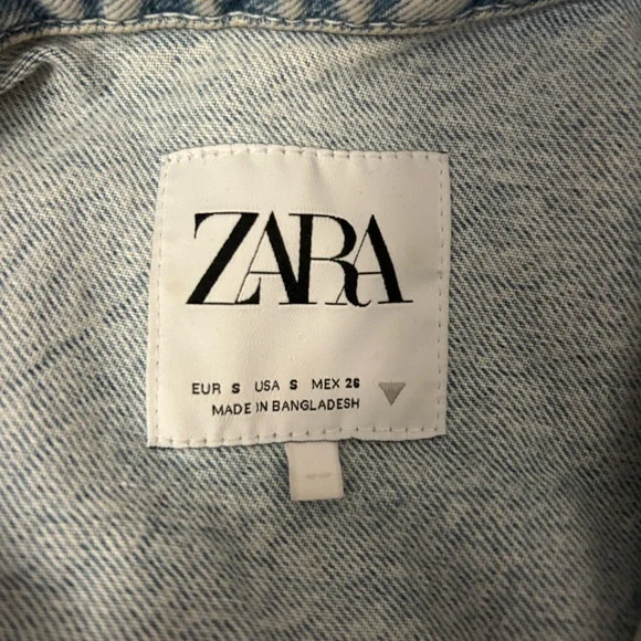 Zara Light Blue Cropped Denim Jacket - Picture 3 of 3